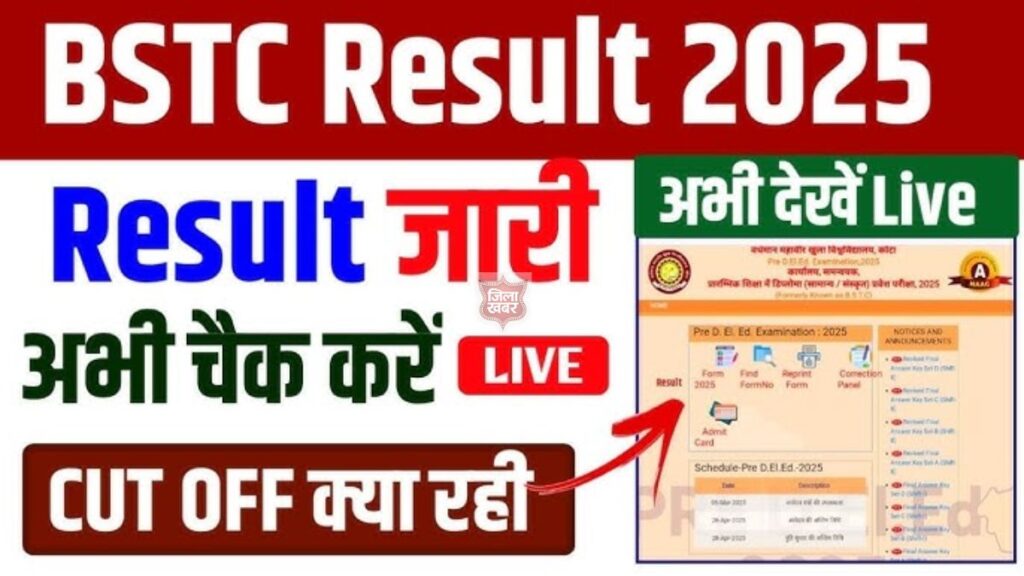 Rajasthan BSTC Pre D.El.Ed Result 2025