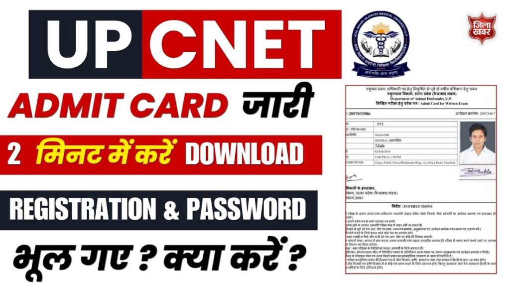 UP CNET Admit Card 2025 Download Link