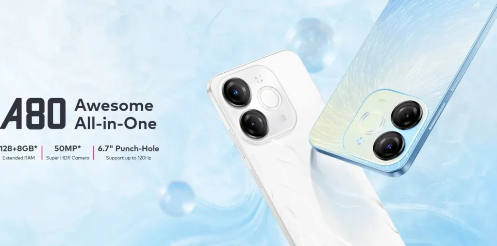 itel A80: Budget smartphone with 50MP camera and 6.67" HD+ display, price just ₹6,999