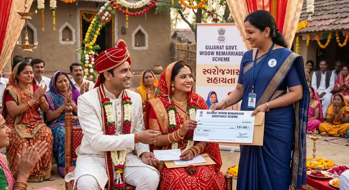 Ganga Swarupa Punah Lagna Scheme 2026, widow remarriage scheme Gujarat, વિધવા પુનઃલગ્ન યોજના, Gujarat women scheme 2026, ₹50000 assistance scheme, Ganga Swarupa Yojana Gujarat